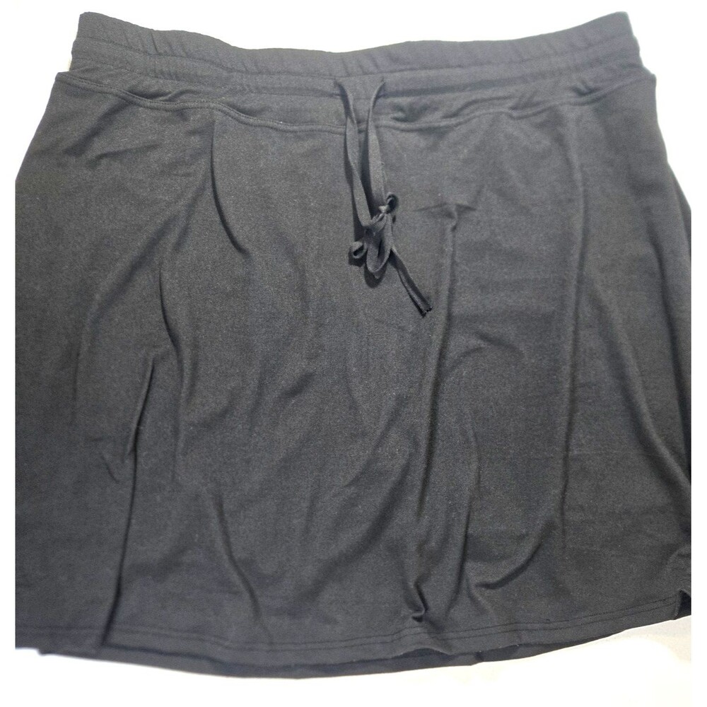 Unbranded Athletic Skort Active Shorts Plus Size 5XL Black Drawstring